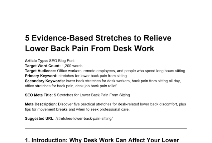 write health SEO articles